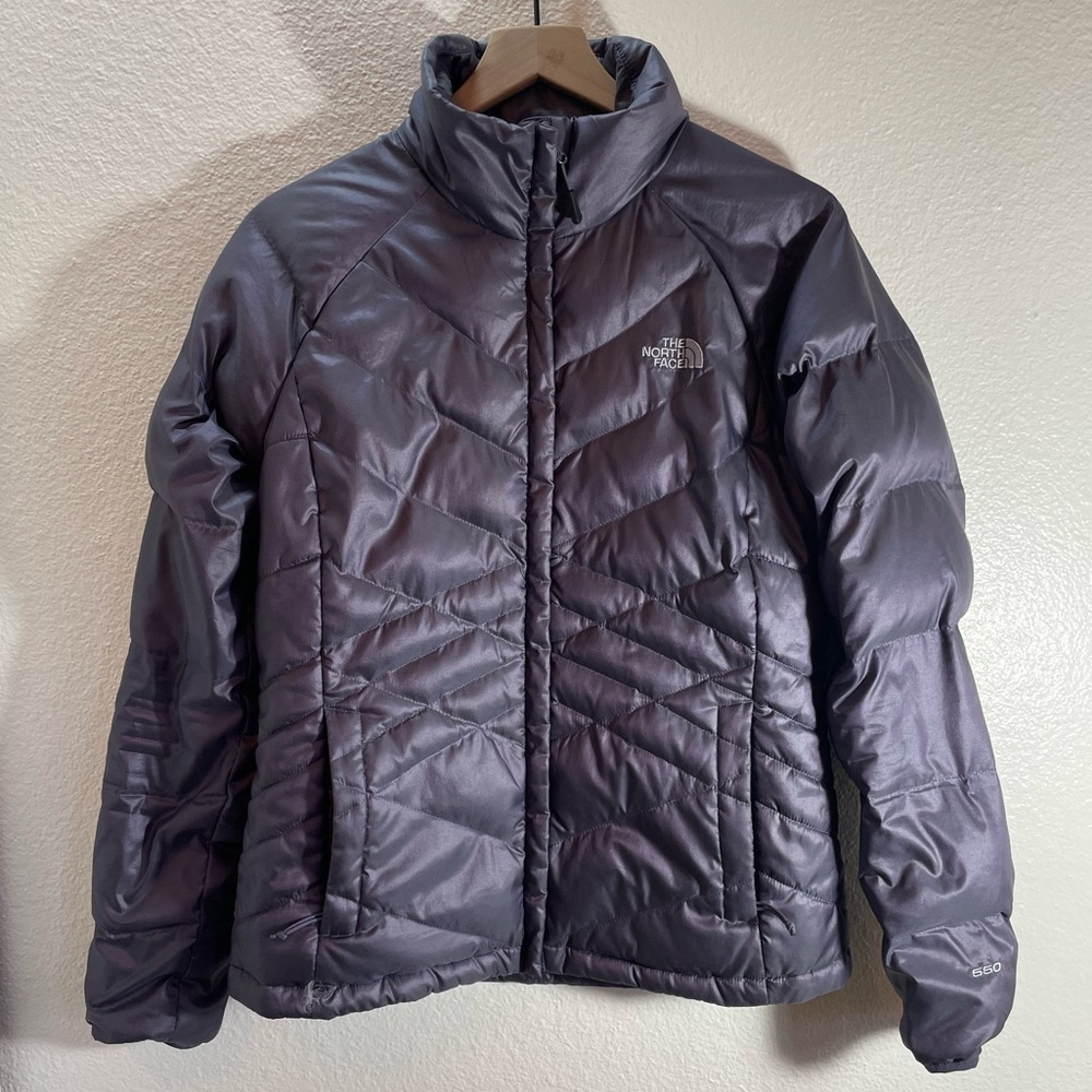 North Face 550 Down Filled Purple Shimmer Jacket Women Size M